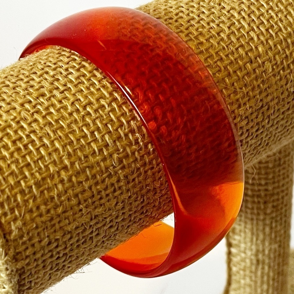 Acrylic Orange Bangle Bracelet Translucent Retro 70s Hippie SMALL Women Teen